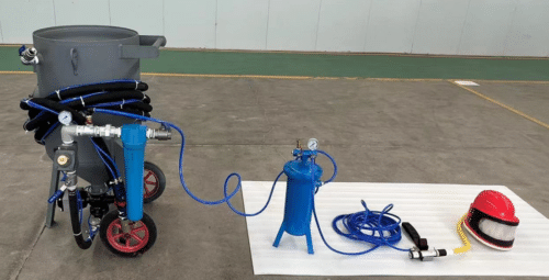 SB500 200L portable pneumatic sandblast pot with blasting hose and accessories